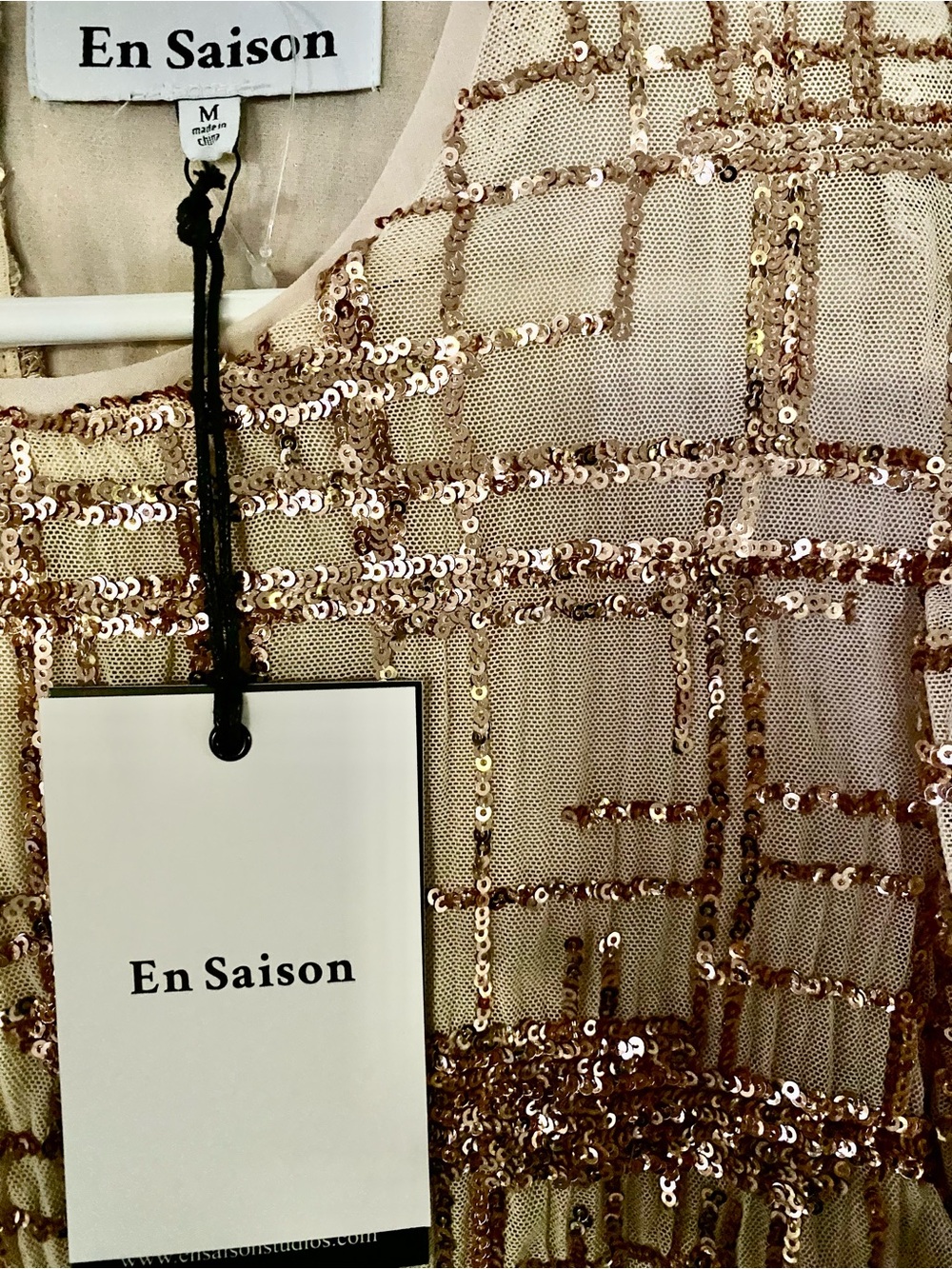 En Saison Embellished Tiered Midi Dress - Picture 9 of 10